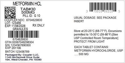 Label (70010 063 10 Metformin 500mg 67046 298 30)